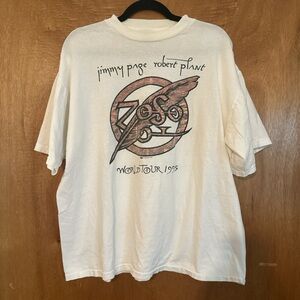 RARE VINTAGE 90s Jimmy Page & Robert Plant 1995 tour concert Tshirt Led Zeppelin